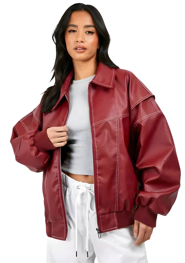 Nira | Oversized Leather Jacket