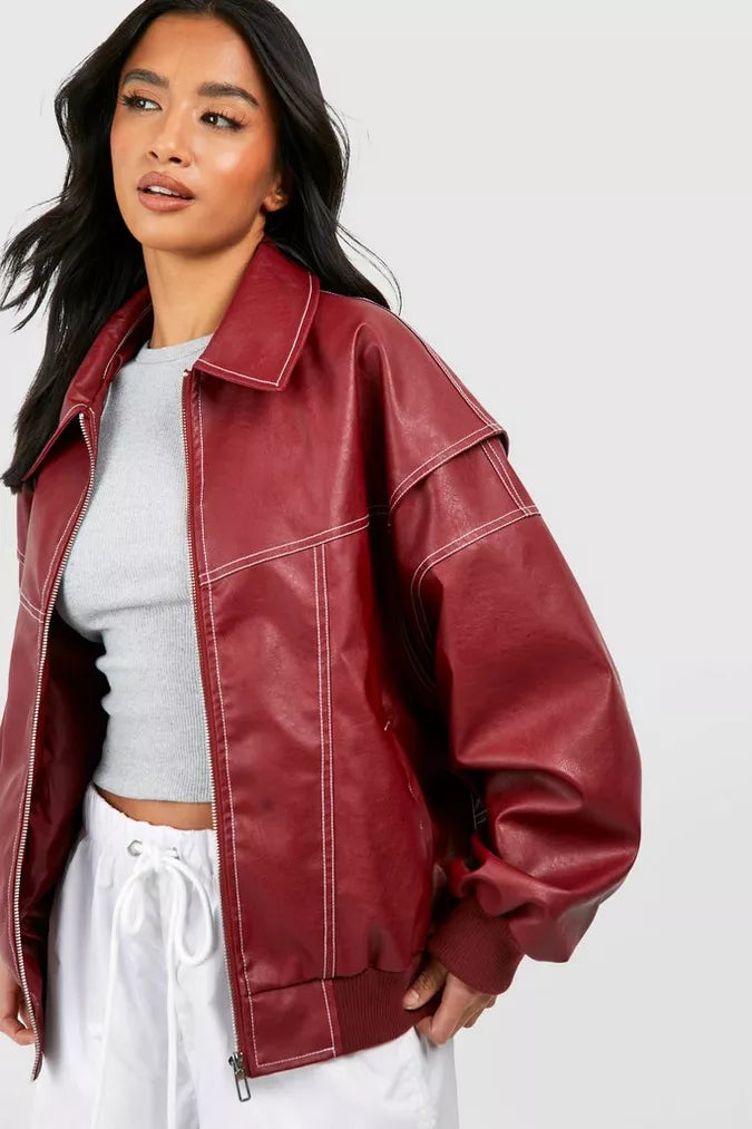 Nira | Oversized Leather Jacket